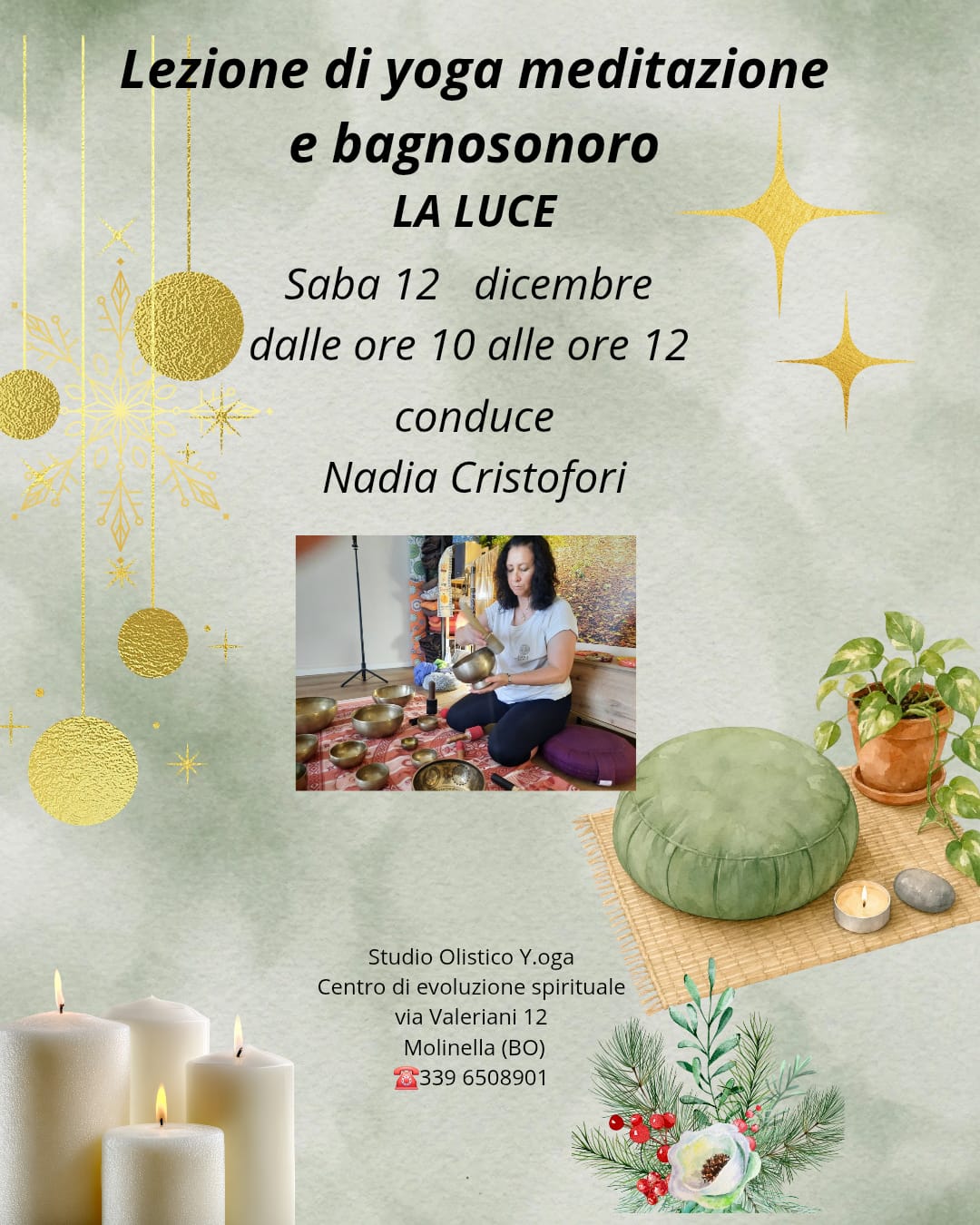 Locandina Yoga, meditazione e bagno sonoro – La Luce